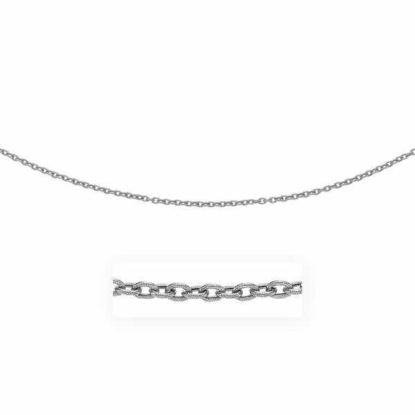 14k White Gold Pendant Chain with Textured Links (2.90 mm)