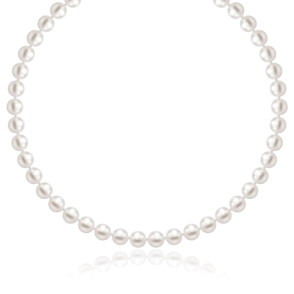 14k Yellow Gold Necklace with White Freshwater Cultured Pearls (6.0mm to 6.5mm)