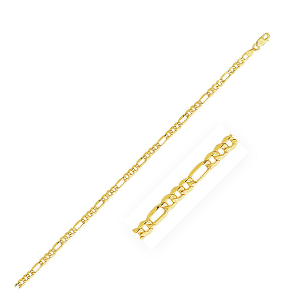 14k Yellow Gold Lite Figaro Chain (3.70 mm)