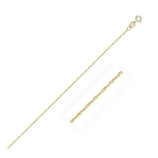 14k Yellow Gold Singapore Chain 0.8mm (0.81 mm)