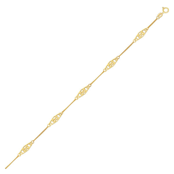 14k Yellow Gold Infinity Ankle Bracelet