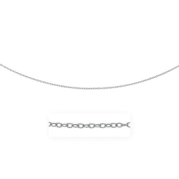 14k White Gold Pendant Chain with Textured Links (2.30 mm)