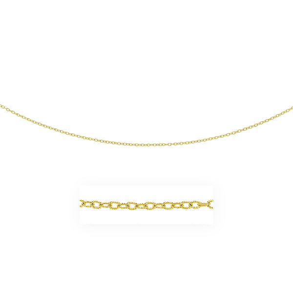 14k Yellow Gold Pendant Chain with Textured Links (2.50 mm)