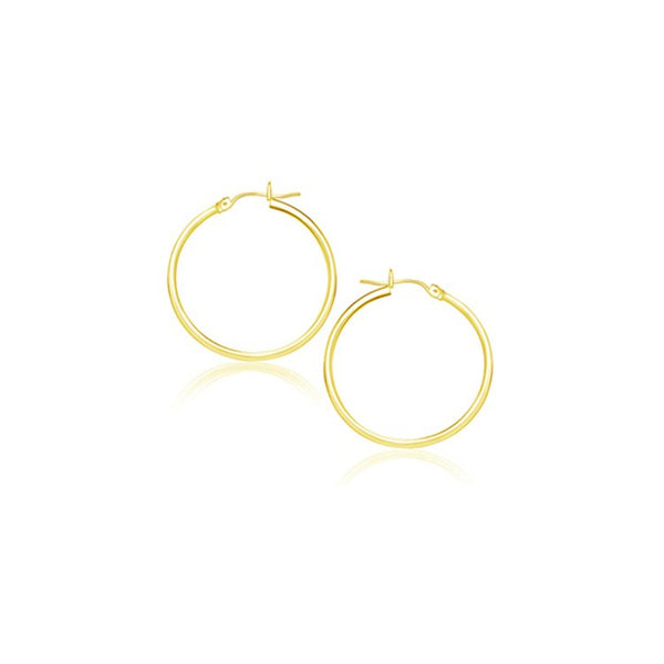 14k Yellow Gold Polished Hoop Earrings (2x20mm)