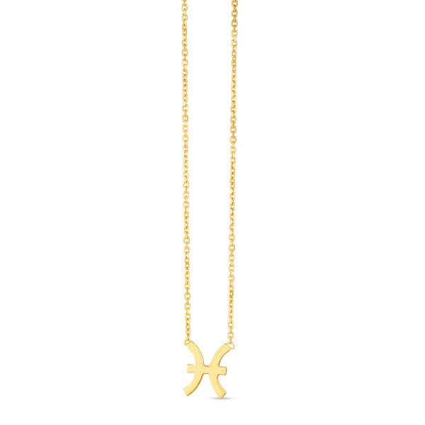 14K Yellow Gold Pisces Necklace