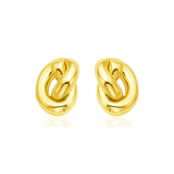 14k Yellow Gold Polished Knot Earrings