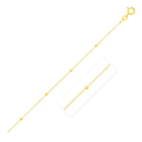 Bead Links Saturn Chain in 14k Yellow Gold (1.80 mm)