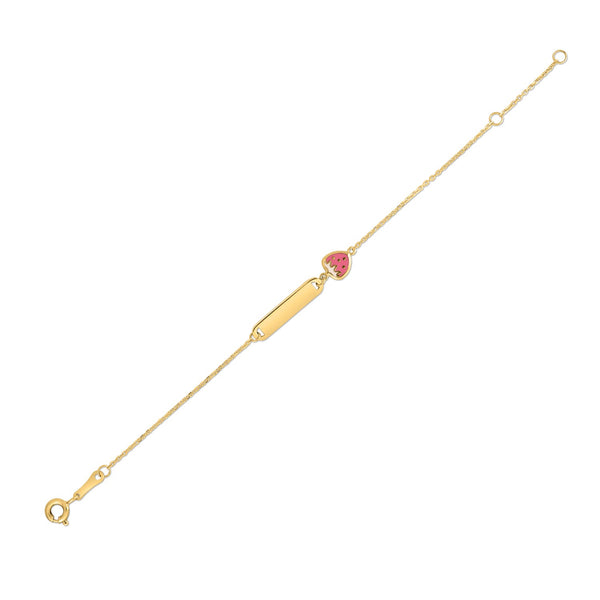 14k Yellow Gold Strawberry Childrens Bracelet (1.00 mm)