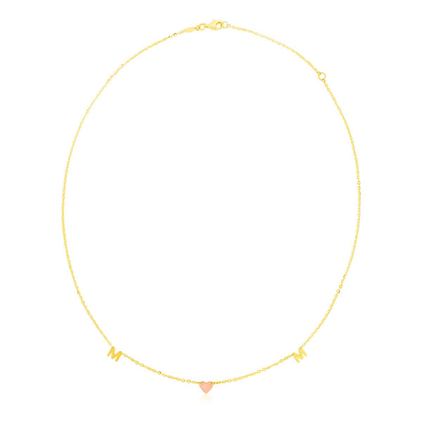 14k Yellow and Rose Gold Mom Necklace