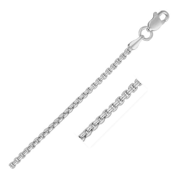 14k White Gold Solid Round Box Chain (1.60 mm)