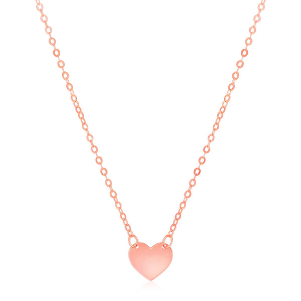 14k Rose Gold Polished Mini Heart Necklace