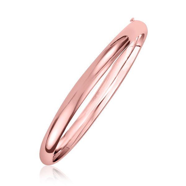 14k Rose Gold Fancy Shiny Dome Bangle (5.00 mm)