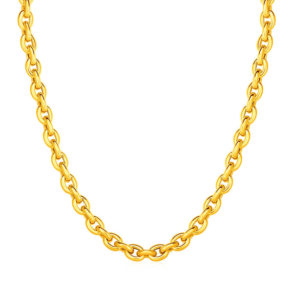 14k Yellow Gold Polished Oval Link Necklace