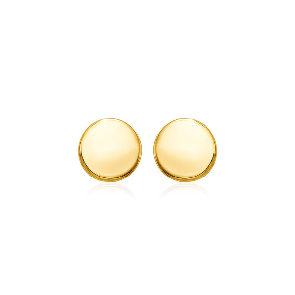 14k Yellow Gold Polished Round Post Earrings(5.5mm)