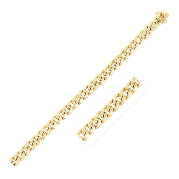 14k Yellow Gold Classic Miami Cuban Solid Bracelet (3.20 mm)