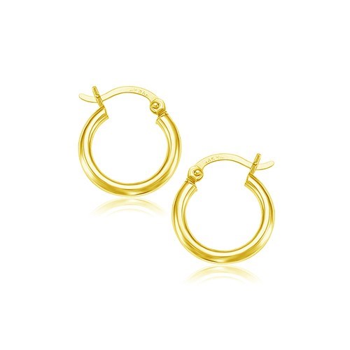 10k Yellow Gold Polished Hoop Earrings (2x15 mm)