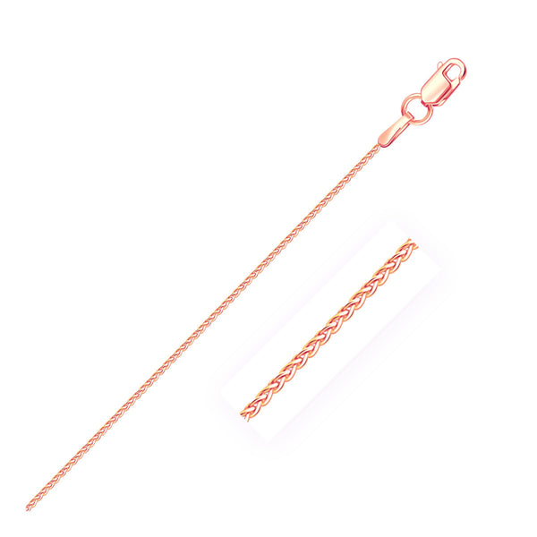 14k Rose Gold Round Wheat Chain (1.00 mm)