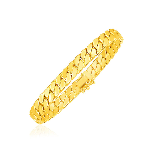 14k Yellow Gold 8 inch Mens Curb Chain Bracelet (8.00 mm)